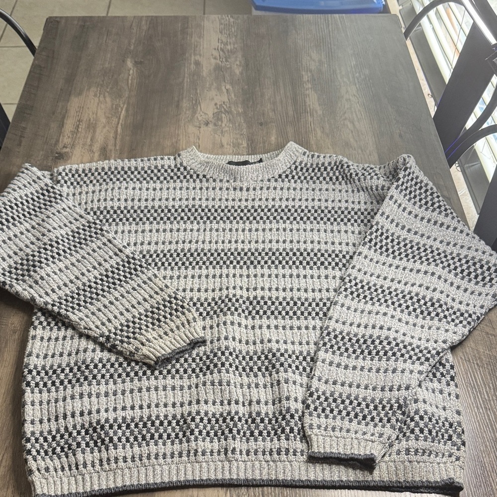 Vintage Grandpa Core Bill Blass Black and Gray Crewneck Sweater